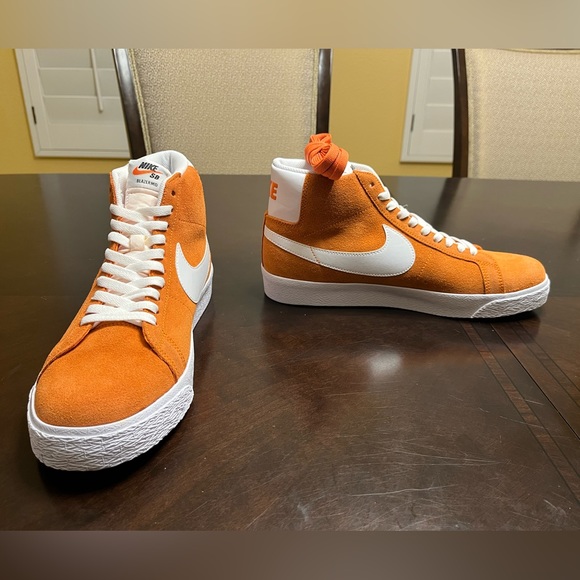 New Nike Blazer Mid SB Brick Orange White Sneaker Shoes Size US 9 - Picture 6 of 14